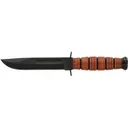 Ka-Bar 1250 Usmc Short 5.25\" Fxd 1095 Cro-Van Clip Point Plain Lthr Hndl Sheath - Ka-Bar Knives