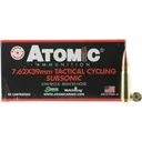 Atomic 00474 Tactical Cycling Subsonic 7.62x39mm 220 GR Hollow Point Boat Tail - 50rd Box - Atomic Ammunition