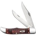 Case 00189 Hunter 4.10\" Folding Clip/Skinner Plain As-Ground Tru-Sharp SS Blade/Jigged Rosewood Handle - Case Knives