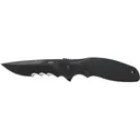 CRKT K800KKP Shenanigan 3.35\" Folding Drop Point Veff Serrated Black Stonewash 1.4116 Steel Blade Green Black Handle - Columbia River Knife