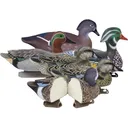Higdon Outdoors 19993 Standard Puddle Pack Early Season Teal/Wood Duck Species Multi Color Foam Filled 6 Pack - Higdon Decoys