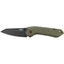 CRKT 6280 Overland 3\" Folding Sheepsfoot Plain Stonewashed 8Cr13MoV SS Blade/ Green G10/SS Handle Includes Pocket Clip - Columbia River Knife