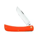 Case 80512 Sod Buster 3.75\" Folding Skinner Plain Mirror Polished Tru-Sharp SS Blade/Smooth Orange Synthetic Handle - Case Knives