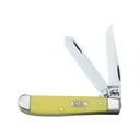 Case 00029 Mini Trapper Folder Chrome Vanadium Clip/Spey Blade Yellow Synthetic Hndl - Case Knives