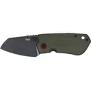 CRKT 6277 Overland Compact 2.24\" Folding Plain Stonewashed D2 Steel Blade/ Green w/Orange Accents G10/SS Handle Includes Pocket Clip - Columbia River Knife