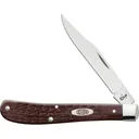 Case 00135 Trapper Slimline 3.25\" Folding Clip Point Plain As-Ground Tru-Sharp SS Blade/Brown Jigged Synthetic Handle - Case Knives