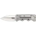 S.O.G SOG-EZ1-CP Cash Card 2.75\" Folding Clip Point Satin 8Cr13MoV SS Blade/ Silver Skeletonized Stainless Steel Handle - Studies And Observations Group