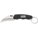 S.O.G SOG-GB1001-C Gambit 2.58\" Fixed Sheepsfoot Plain Satin Polished 7Cr17MoV SS Blade Black GRN Handle Includes Sheath - Studies And Observations Group