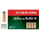 Sellier & Bellot SB32SWLB Handgun 32 Smith & Wesson Long 100 GR Wadcutter - 50rd Box - Sellier And Bellot