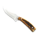 Bear & Son 753 7 1/4 Stag Delrin Upswept Skinner with Leather Sheath - Remington