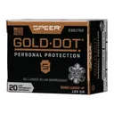 Speer Ammo 23617GD Gold Dot Personal Protection 9mm Luger +P 124 gr Hollow Point (HP) - 20rd Box - Cci