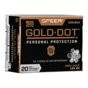 Speer Ammo 23618GD Gold Dot Personal Protection 9mm Luger 124 gr Hollow Point (HP) - 20rd Box - Cci