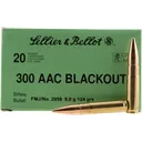 Sellier & Bellot 300BLKA Rifle 300 AAC Blackout 124 GR Full Metal Jacket - 20rd Box - Sellier And Bellot