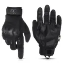 Glove Station Combat Hard Knuckle Full Finger Tactical Gloves - Black - Medium - GS-258-BK-M - Glove Station
