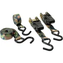 HME HMERS4PK Camouflage Ratchet Tie Down Strap 1\"x8\'\' Polyester Camouflage 4 Pac - GSM Outdoors