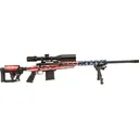 Howa HCRA72507USKMDT M1500 APC Chassis 24\" Blued Heavy Barrel 10+1 (3 Mags), American Flag Cerakote 6 Position Luth-AR MBA-4 w/Aluminum Chassis Stock, Includes Bipod and Grips - Legacy Sports