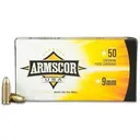 Armscor USA 9mm Luger 147gr FMJ Brass Case 50 Rounds - Armscor