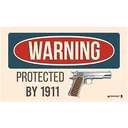 TekMat TEK42WARNING1911 Warning Protected By 1911 Door/Work Mat - Tekmat