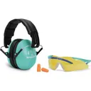 Walkers Game Youth Women Passive Muff & Glasses Combo - Teal - GWP-YWFM2GFP-LTL - GSM Outdoors