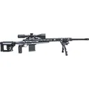 Howa HCRA72507USGMDT M1500 APC Chassis 24\" HB 10+1 (3), Black American Flag Grayscale Cerakote, Luth-AR MBA-4 Stock with Aluminum Chassis, 4-16x50 Scope, Bipod & 2 Grips - Legacy Sports International