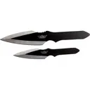 Uzi Accessories UZKTRW002 Throwing Knives Fixed Spear Point Plain Black/Silver SS Blade/Black Stainless Steel Handle - Uzi Accessories