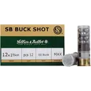 Sellier & Bellot SB12BSD Shotgun 12GA 2.75\" Lead 27 Pellets 4 Buck - 10sh Box - Sellier And Bellot