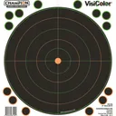 Champion Targets 46136 VisiColor Self-Adhesive Paper Pistol/Rifle Black/Orange 8\" Bullseye Includes Pasters 5 Pack - Champion Target