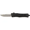 Steel River Knives MT616BRDAMDP Spartan Mini 2.75\" OTF Drop Point Plain Real Damascus 4.25\"/ Black Aluminum Zinc Alloy Handle - Steel River Knives