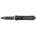 Steel River Knives Spartan A163BD OTF Dagger Knife, 3.50\" 440C SS Blade, Black/Carbon Fiber Inlay Handle - Steel River Knives