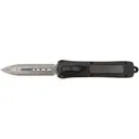 Steel River Knives A163BDD Spartan 3.50\" OTF Dagger Plain Damascus 440C SS Blade/Black w/Carbon Fiber Inlay Aluminum Zinc Alloy Handle - Steel River Knives