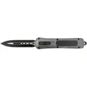 Steel River Knives A163BD Spartan 3.50\" OTF Dagger Plain Black/Silver 440C SS Blade/ Gray w/Carbon Fiber Inlay Aluminum Zinc Alloy Handle - Steel River Knives