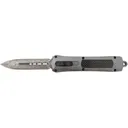 Steel River Knives A163BDD Spartan 3.50\" OTF Dagger Plain Damascus 440C SS Blade/Gray w/Carbon Fiber Inlay Aluminum Zinc Alloy Handle - Steel River Knives