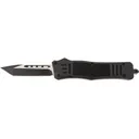 Steel River Knives Spartan T618BT OTF Knife, Tanto 3.25\" 440C SS Blade, 4.5\" Black Aluminum Zinc Handle. - Steel River Knives