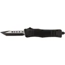 Steel River Knives Spartan Mini OTF Knife, 2.75\" Tanto Plain 440C SS Blade, 4.25\" Black Aluminum Zinc Alloy Handle. - Steel River Knives