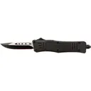 Steel River Knives MT616BDP Spartan Mini 2.75\" OTF Drop Point Plain Black/Silver 440C SS Blade/ 4.25\" Black Aluminum Zinc Alloy Handle - Steel River Knives