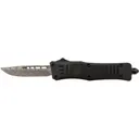 Steel River Knives MT616BDDP Spartan Mini 2.75\" OTF Drop Point Plain Laser Etched Damascus 440C SS Blade/4.25\" Black Aluminum Zinc Alloy Handle - Steel River Knives