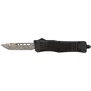 Steel River Knives MT616BDP Spartan Mini 2.75\" OTF Tanto Plain Laser Etched Damascus 440C SS Blade/4.25\" Black Aluminum Zinc Alloy Handle - Steel River Knives