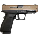 Buffalo Cartridge Co. 9MM Semi-Auto Pistol, BRG9 Elite 4\" BBl, Grip Safety, Trigger Safety, Ambi Mag Release, 2-16 Rd Mags, Duo-Tone - Black/FDE - Buffalo Cartridge Co.