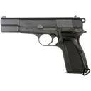 MAC 12000000 L9A1 Hi-Power, 9mm Semi-Auto Pistol,15+1 Capacity, 4.70\" Black Steel Barrel, Black Chrome Steel Slide & Frame, Two Mags, Hard Case. - Military Armament Corporation