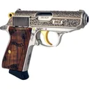 Walther Arms PPK/S Exquisite Semi-Automatic .380 ACP Pistol, 3.3\" Barrel, (2) 7 Round Magazines - Stainless Steel Engraved Finish with Turkish Walnut Grips - 4796017 - Walther