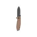 CRKT 2495B Squid XM 2.95\" Folding Drop Point Plain Stonewashed D2 Steel Blade, Brown Textured G10/SS Handle - Columbia River Knife
