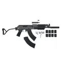 Pioneer Arms GROM Series Semi-Automatic 7.62x39mm AK-47 Style Rifle with Quad Rail Handguard & Side Folding Buttstock, Faux Suppressor, & 30 Round Mag - POL-AK-GROM-FT-SF-R - Pioneer Arms
