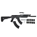 Pioneer Arms GROM Series Semi-Automatic 7.62x39mm AK-47 Style Rifle with Quad Rail Handguard & Telescopic Buttstock, Faux Suppressor, & 30 Round Magazine - POL-AK-GROM-FT-TS-R - Pioneer Arms