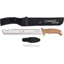 Walker\'s Carnivore 12\" Silver Ti Bonded 440 SS Blade, Brown ABS Handle, 18\" Long Includes Sheath - GSM Outdoors