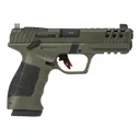 SAR USA SAR9G3OD SAR9 Gen 3 Full Size Frame 17+1 4.40\" Black Steel Barrel, OD Green Cerakote Serrated Steel Slide, OD Green Cerakote Polymer Frame w/Picatinny Rail, Black Polymer Grip - Sar Usa