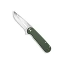 Outdoor Edge VX330B Razor VX3 EDC 3\" Folding Drop Point Plain Satin 420J2 SS Blade, Green Micarta Handle - Outdoor Edge Knives