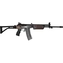 JRA Gallant Rifle, 5.56 NATO, S/A, 18\" BBL, W/ Bayonet Lug, Side Fold Stock, Compensator, Battle Worn Model, Wood Handguard, 30 Rd Mag, Rifle Case - James River Armory