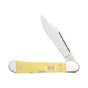 Case 30116 CopperLock Mini 2.72\" Folding Clip Point Plain Mirror Polished Carbon Steel Blade, Yellow Synthetic Handle - Case Knives