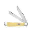 Case 30114 Yellow Synthetic Trapper Folding Clip Point/Spey Plain Mirror Polished Carbon Steel Blade/Smooth Yellow Synthetic Handle - Case Knives