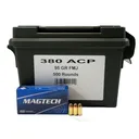 Magtech 380A Range/Training 380 ACP 95 gr, Brass, Boxer, Reloadable, Full Metal Jacket (FMJ) - 500 Round Ammo Can - Magtech